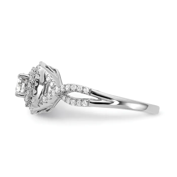 Rings Goldia 14k White Gold 34 Ct Lab Grown Diamond VSSI G Round Double Halo Engagement Ring