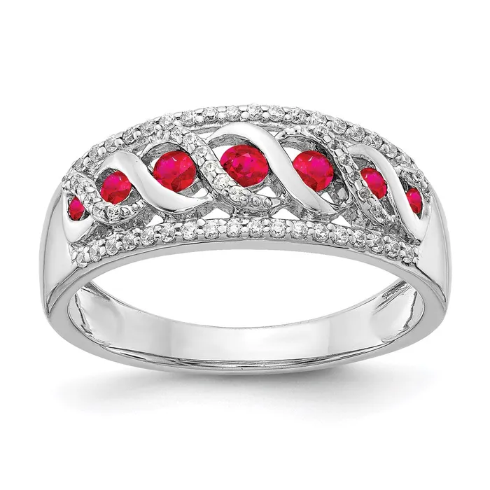 Rings Goldia 14k White Gold Real Diamond u0026 Ruby Fancy Ring