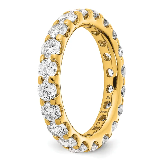 Rings Goldia 14k Yellow Gold 3 Ct Lab Grown Diamond VSSI G Shared Prong Eternity Band Ring