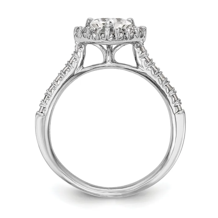 Rings Goldiacom 14kw Heart Halo Simulated Diamond Engagement Ring