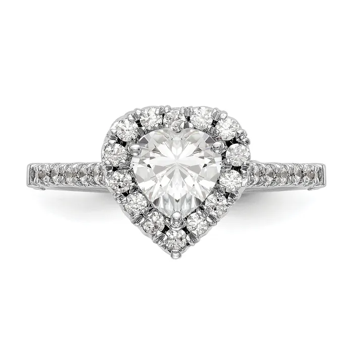Rings Goldiacom 14kw Heart Halo Simulated Diamond Engagement Ring
