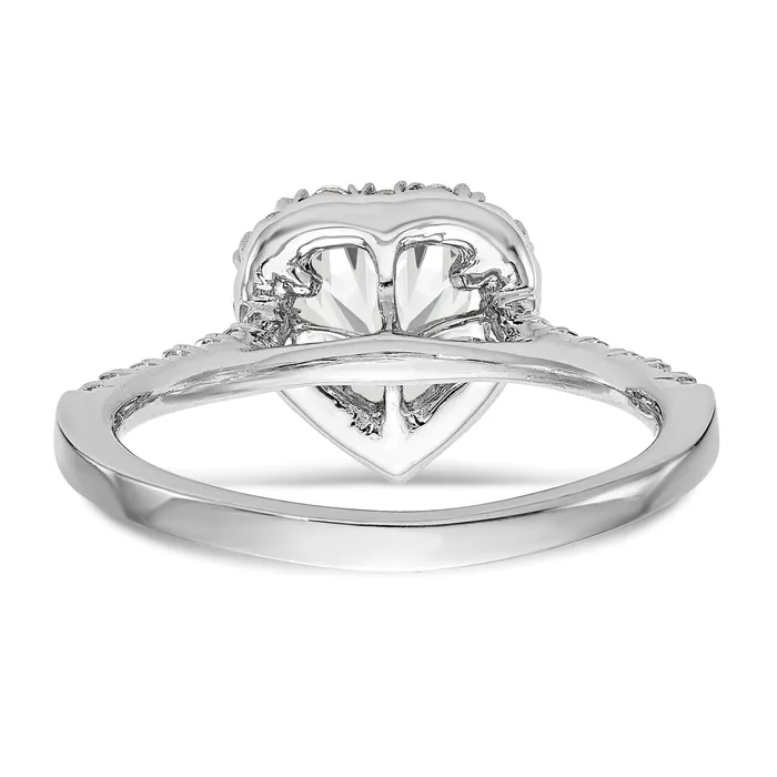 Rings Goldiacom 14kw Heart Halo Simulated Diamond Engagement Ring