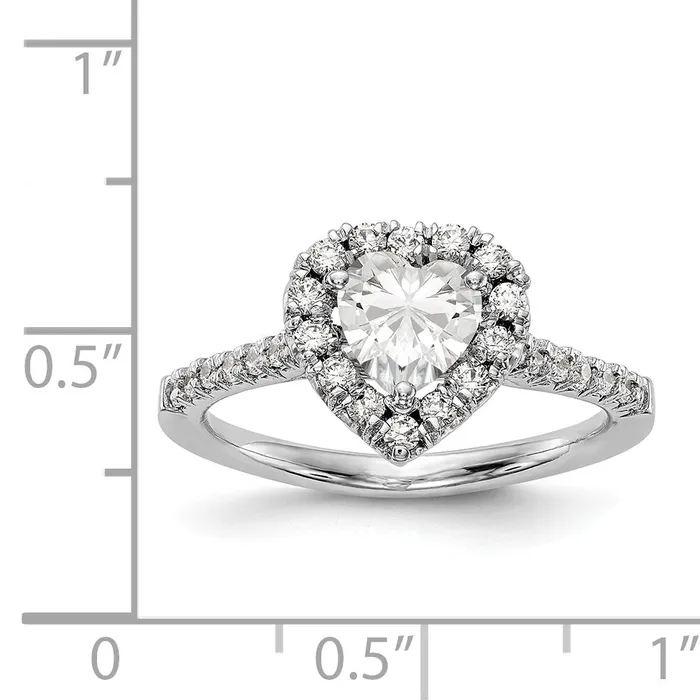 Rings Goldiacom 14kw Heart Halo Simulated Diamond Engagement Ring