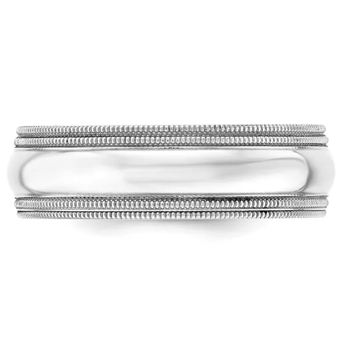 Rings Goldia Solid 10K White Gold 7mm Double Milgrain Comfort Fit MensWomens Wedding Band Ring Size 8 Rings Goldia Solid 10K White Gold 7mm Double Milgrain Comfort Fit MensWomens Wedding Band Ring Size 8