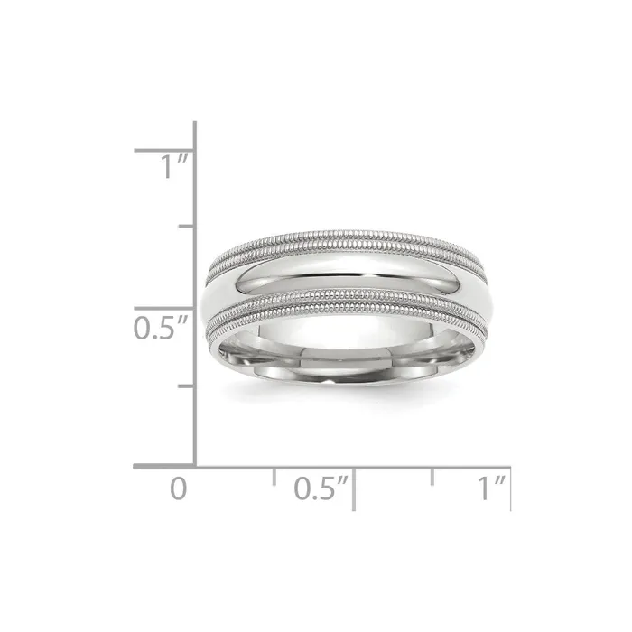 Rings Goldia Solid 10K White Gold 7mm Double Milgrain Comfort Fit MensWomens Wedding Band Ring Size 8 Rings Goldia Solid 10K White Gold 7mm Double Milgrain Comfort Fit MensWomens Wedding Band Ring Size 8