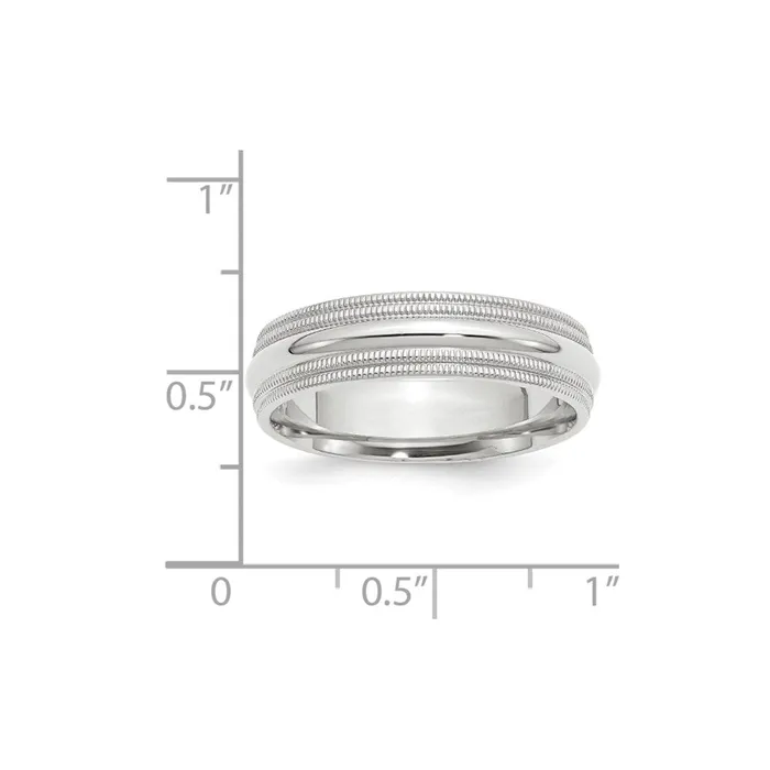 Rings Goldia Solid 14K White Gold 6mm Double Milgrain Comfort Fit MensWomens Wedding Band Ring Size 105 Rings Goldia Solid 14K White Gold 6mm Double Milgrain Comfort Fit MensWomens Wedding Band Ring Size 105