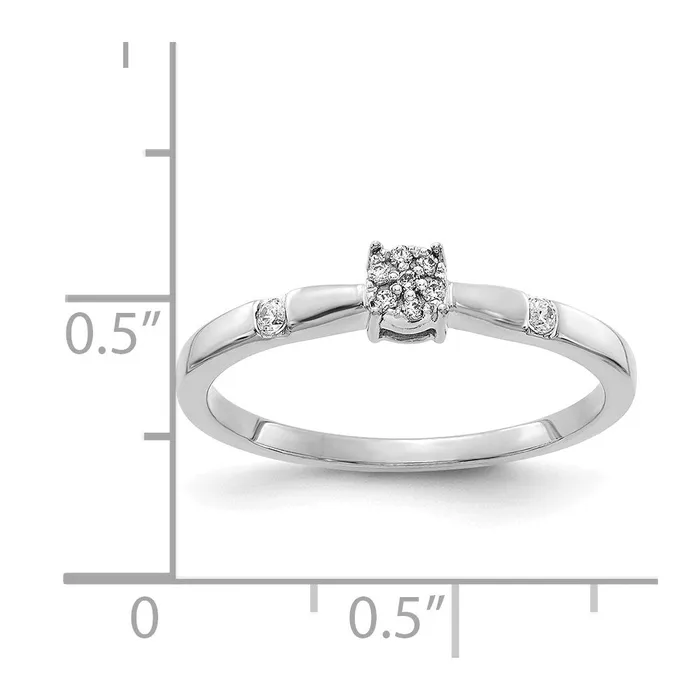 Rings Goldia Solid 14k White Gold Simulated CZ Cluster Ring