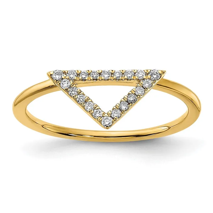 Rings Goldia Solid 14k Yellow Gold Polished Simulated CZ Triangle Ring