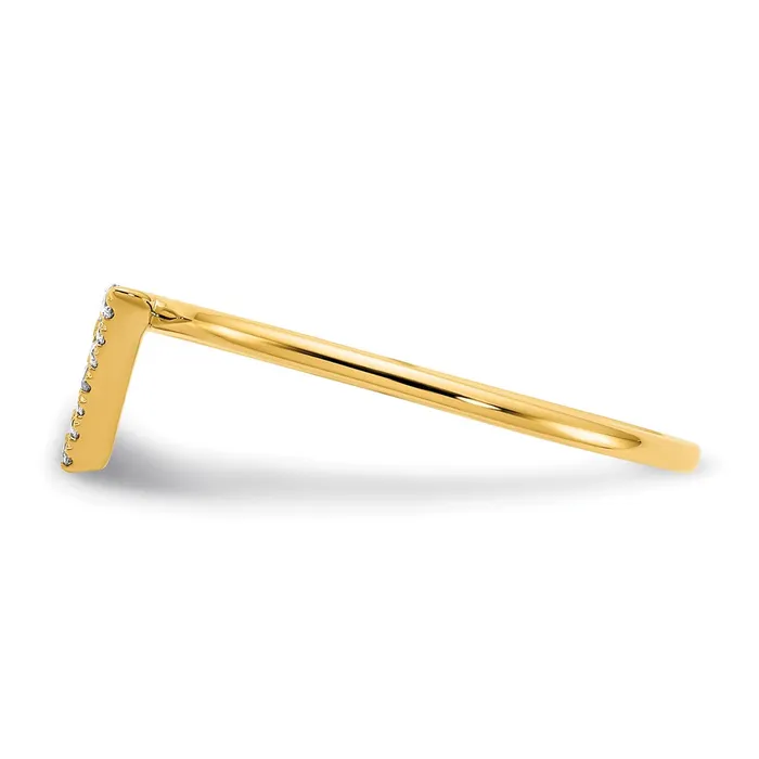 Rings Goldia Solid 14k Yellow Gold Polished Simulated CZ Triangle Ring