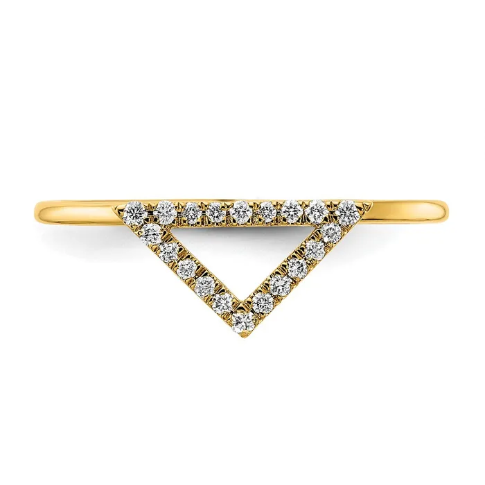 Rings Goldia Solid 14k Yellow Gold Polished Simulated CZ Triangle Ring