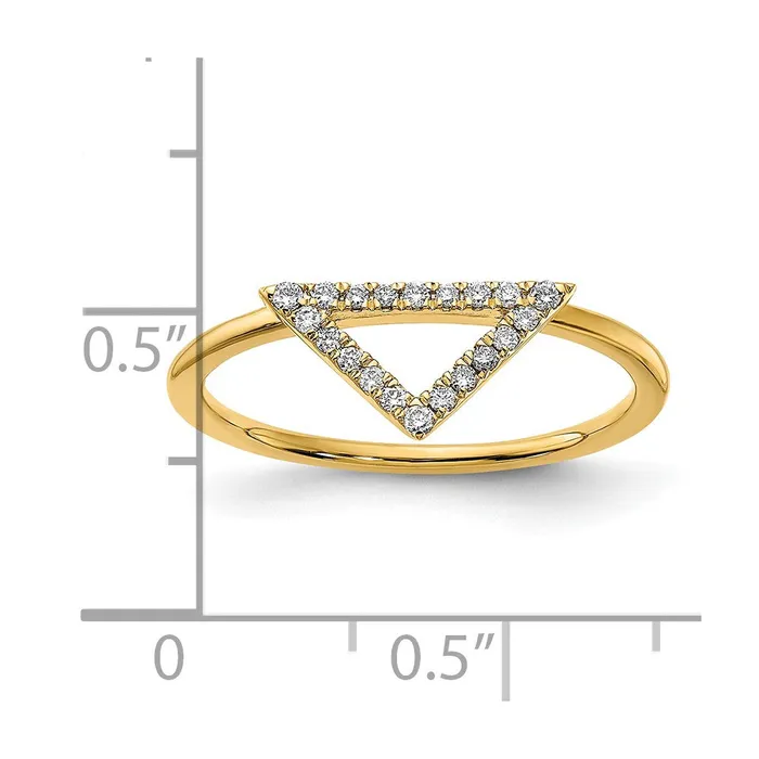 Rings Goldia Solid 14k Yellow Gold Polished Simulated CZ Triangle Ring