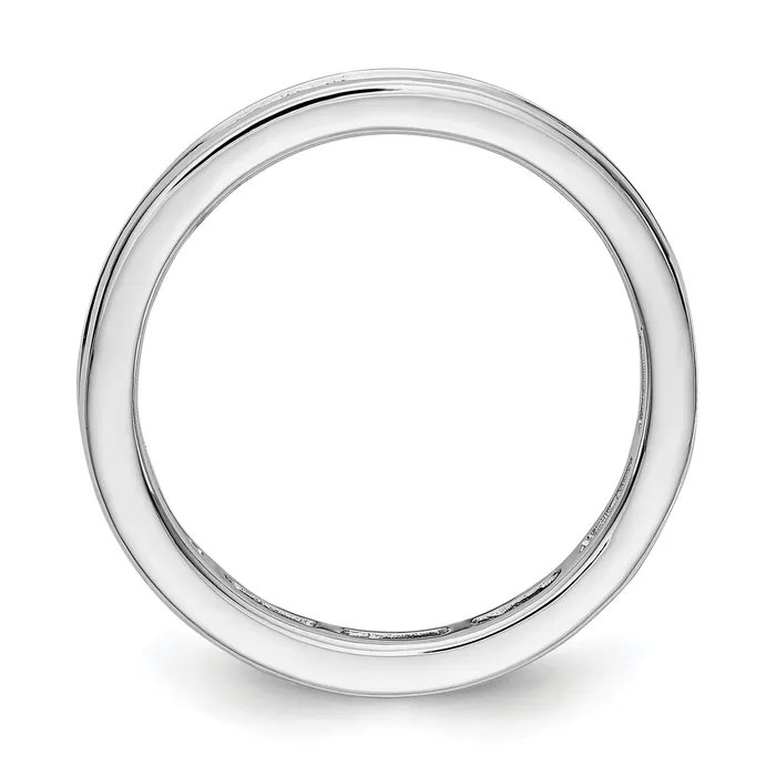 Rings Goldia Solid Real 14k White Gold Polished 1ct Princess Channel Set CZ Eternity Wedding Band Ring