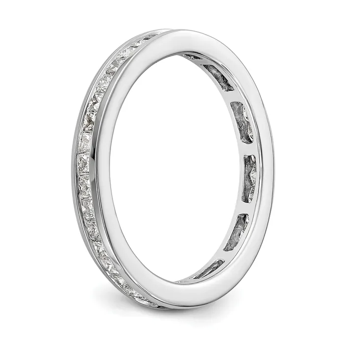 Rings Goldia Solid Real 14k White Gold Polished 1ct Princess Channel Set CZ Eternity Wedding Band Ring
