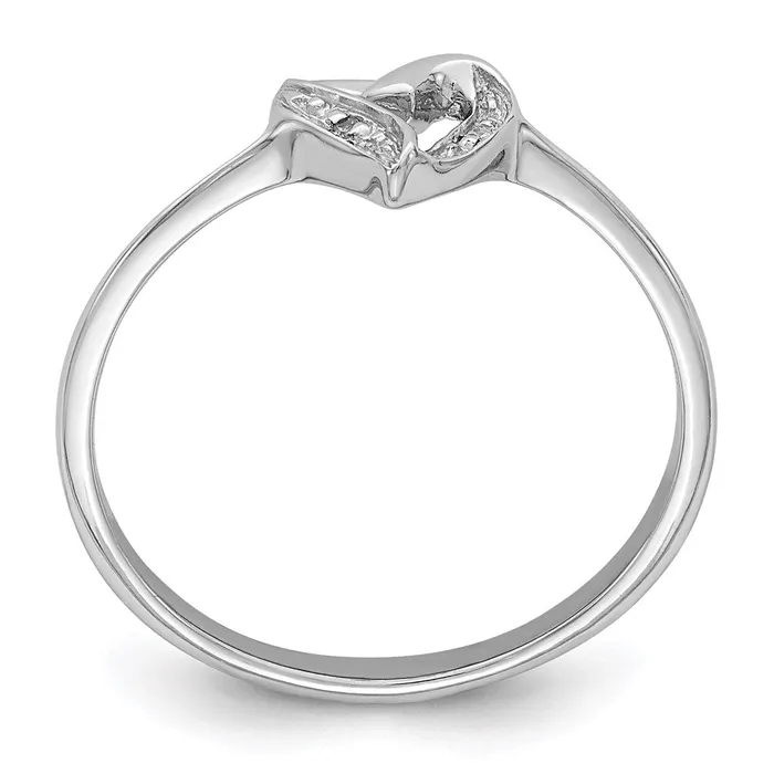 Rings Goldia Sterling Silver Rhodium Polished Diamond Accent Heart Ring