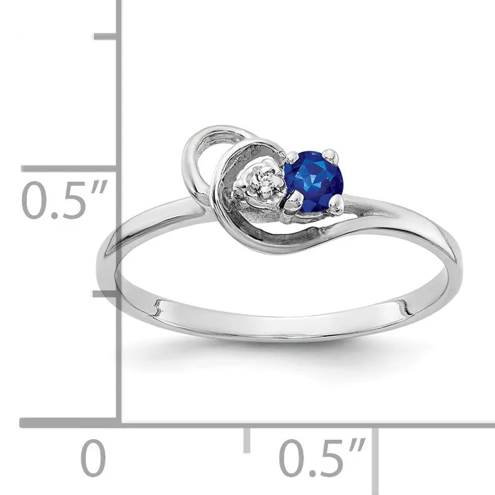 Rings Solid 14k White Gold 3mm Simulated Sapphire VS CZ Ring Goldia