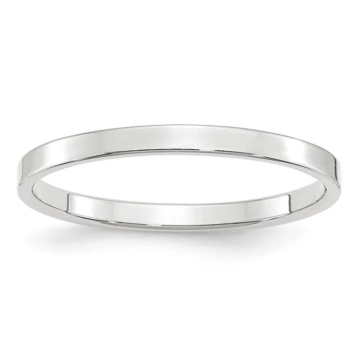 Rings Solid 18K White Gold 2mm Light Weight Flat MensWomens Wedding Band Ring Size 5 Goldia Rings Solid 18K White Gold 2mm Light Weight Flat MensWomens Wedding Band Ring Size 5 Goldia