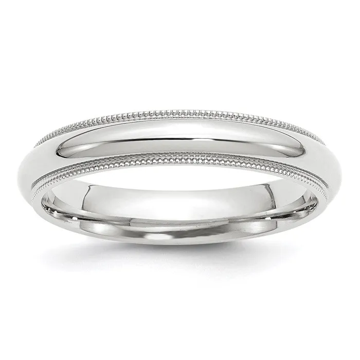 Solid 10K White Gold 4mm Milgrain Comfort Fit MensWomens Wedding Band Ring Size 85 Goldia Rings Solid 10K White Gold 4mm Milgrain Comfort Fit MensWomens Wedding Band Ring Size 85 Goldia Rings