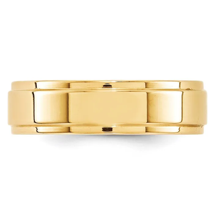 Solid 10K Yellow Gold 6mm Flat with Step Edge MensWomens Wedding Band Ring Size 10 Goldia Rings Solid 10K Yellow Gold 6mm Flat with Step Edge MensWomens Wedding Band Ring Size 10 Goldia Rings