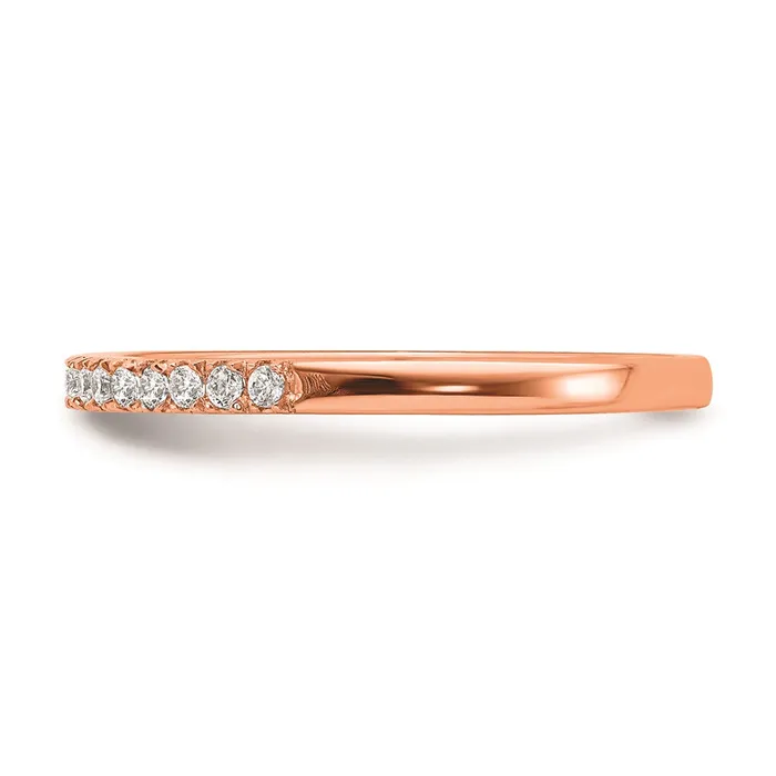 Solid 14k Rose Gold Simulated CZ Wedding Band Goldia Rings