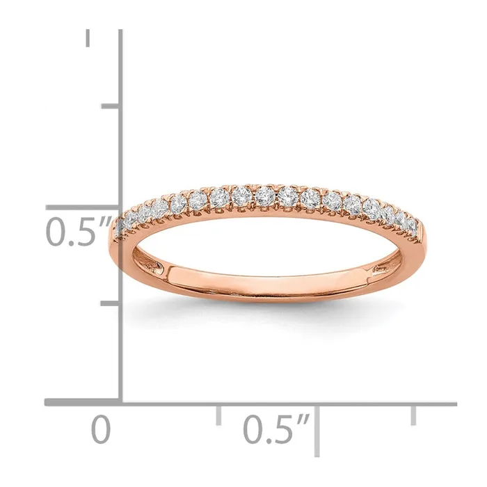 Solid 14k Rose Gold Simulated CZ Wedding Band Goldia Rings