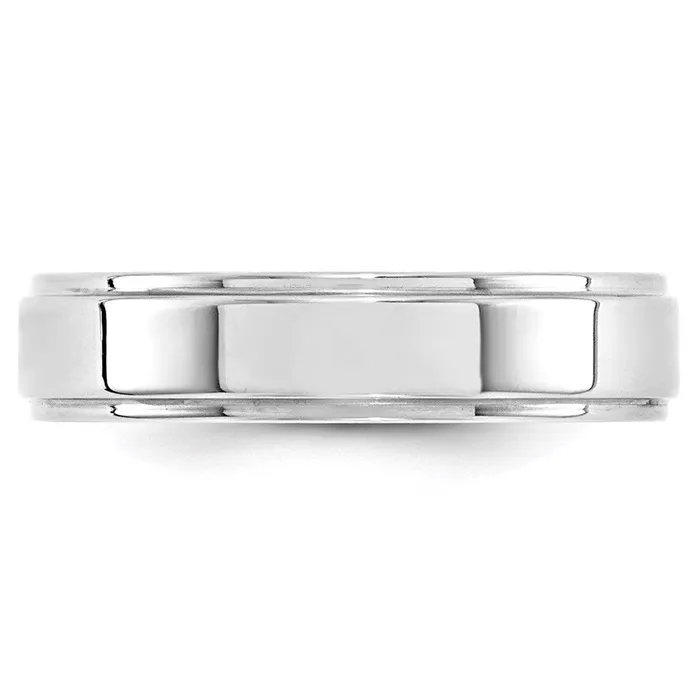 Solid 14K White Gold 5mm Flat with Step Edge MensWomens Wedding Band Ring Size 4 Goldia Rings Solid 14K White Gold 5mm Flat with Step Edge MensWomens Wedding Band Ring Size 4 Goldia Rings