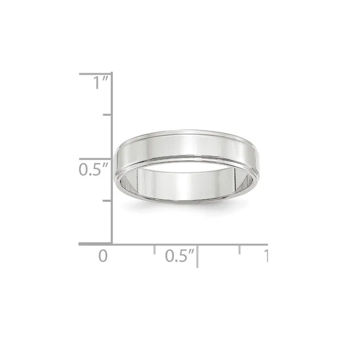 Solid 14K White Gold 5mm Flat with Step Edge MensWomens Wedding Band Ring Size 4 Goldia Rings Solid 14K White Gold 5mm Flat with Step Edge MensWomens Wedding Band Ring Size 4 Goldia Rings