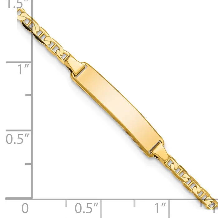 Solid 14K Yellow Gold Flat Anchor Link ID Bracelet MDS Bracelets Solid 14K Yellow Gold Flat Anchor Link ID Bracelet MDS Bracelets