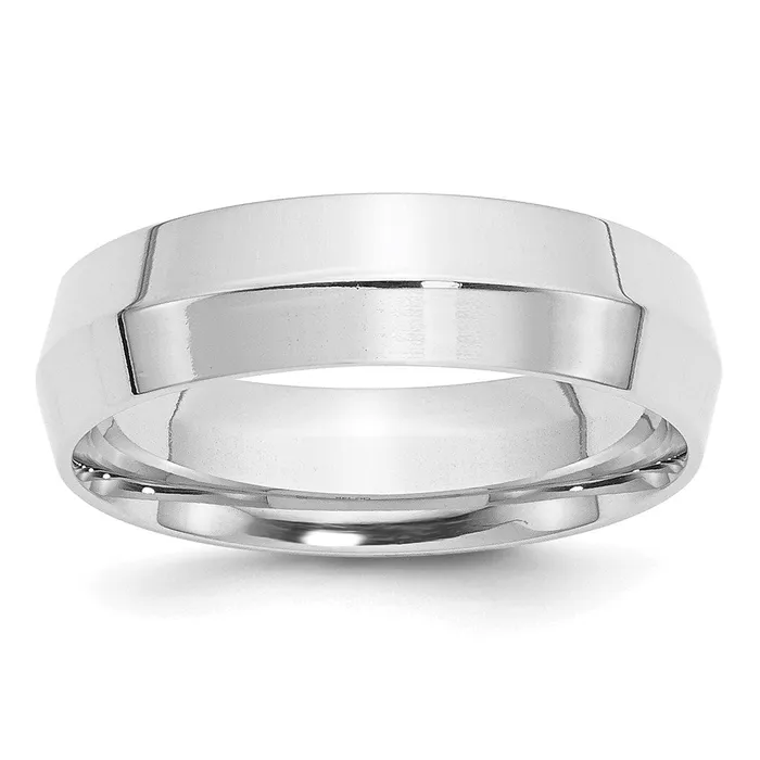 Solid 18K White Gold 6mm Knife Edge Comfort Fit MensWomens Wedding Band Ring Size 85 Goldia Rings Solid 18K White Gold 6mm Knife Edge Comfort Fit MensWomens Wedding Band Ring Size 85 Goldia Rings