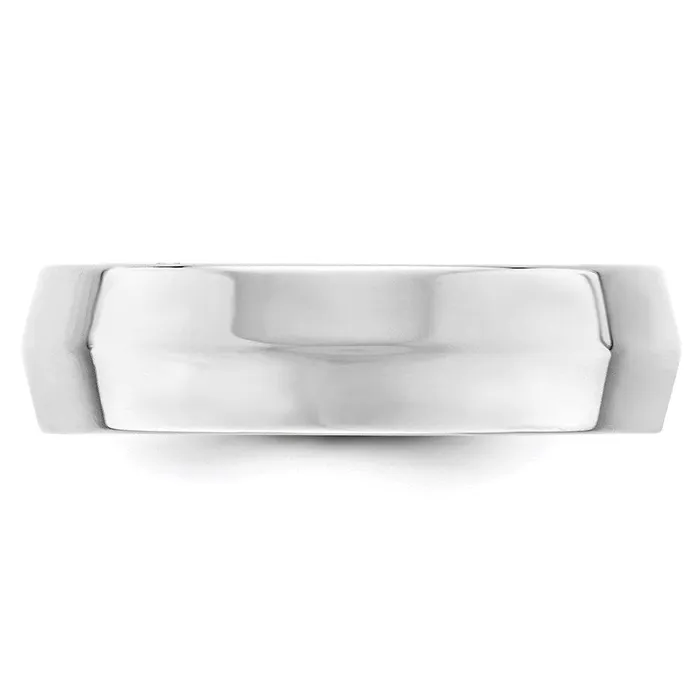 Solid 18K White Gold 6mm Knife Edge Comfort Fit MensWomens Wedding Band Ring Size 85 Goldia Rings Solid 18K White Gold 6mm Knife Edge Comfort Fit MensWomens Wedding Band Ring Size 85 Goldia Rings