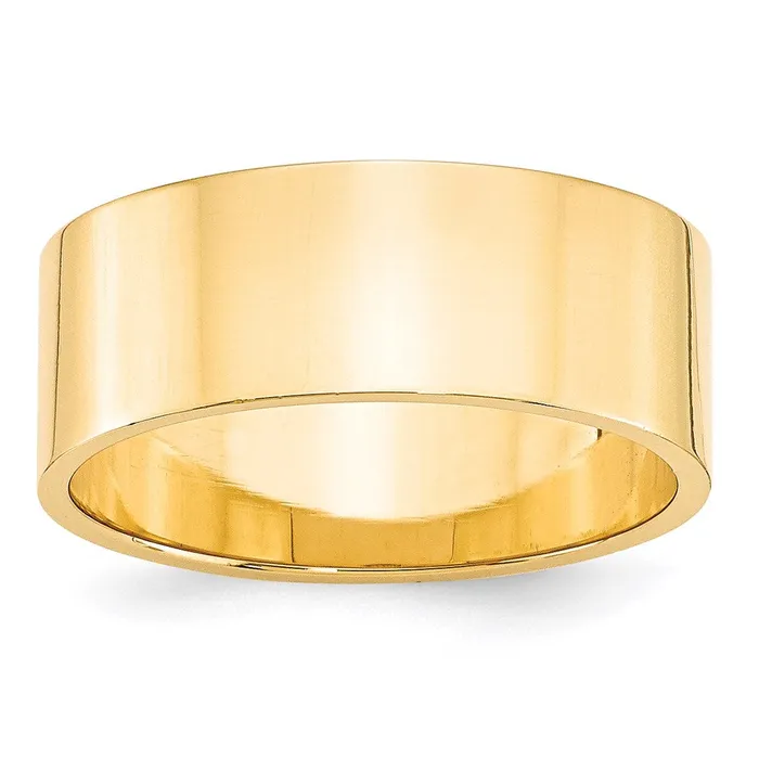 Solid 18K Yellow Gold 8mm Light Weight Flat MensWomens Wedding Band Ring Size 8 Goldia Rings Solid 18K Yellow Gold 8mm Light Weight Flat MensWomens Wedding Band Ring Size 8 Goldia Rings