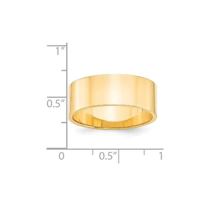 Solid 18K Yellow Gold 8mm Light Weight Flat MensWomens Wedding Band Ring Size 8 Goldia Rings Solid 18K Yellow Gold 8mm Light Weight Flat MensWomens Wedding Band Ring Size 8 Goldia Rings