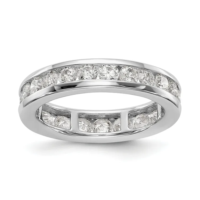 Solid Real 14k White Gold Polished 2ct Channel Set CZ Eternity Wedding Band Ring Goldia Rings Solid Real 14k White Gold Polished 2ct Channel Set CZ Eternity Wedding Band Ring Goldia Rings