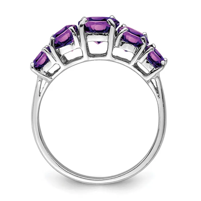 Sterling Silver Rhodium Amethyst Ring Goldia Rings