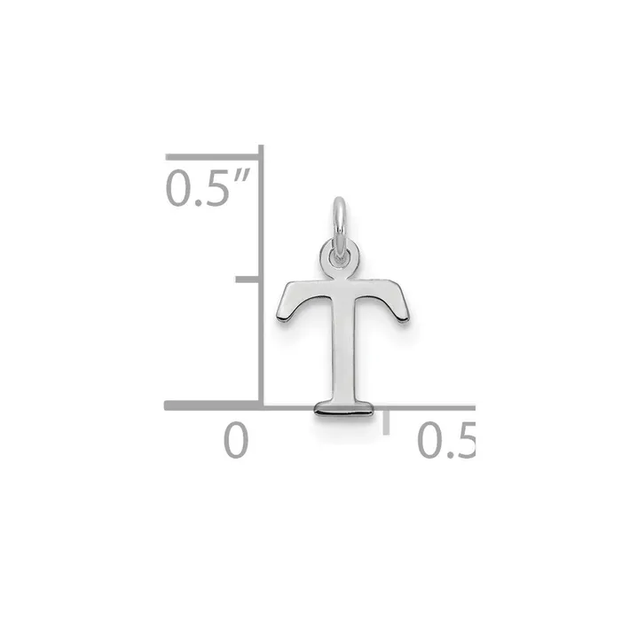 10k White Gold Cutout Letter T Initial Charm TreasureFineJewelers Charm Necklaces