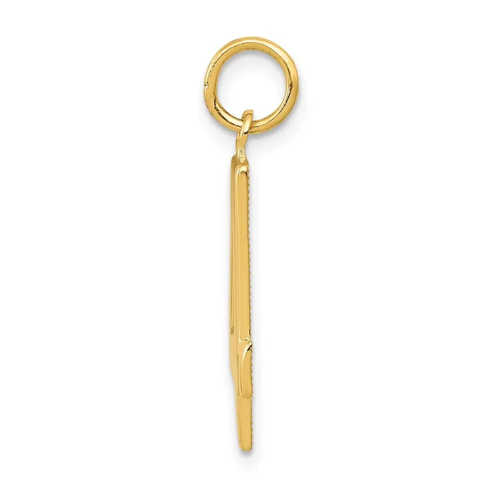 14k Large Polished Number 4 Charm TreasureFineJewelers Charm Necklaces