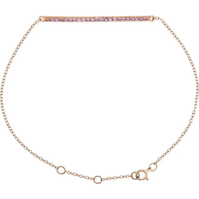 14K Rose Pink Sapphire 8 Bracelet TreasureFineJewelers Bracelets