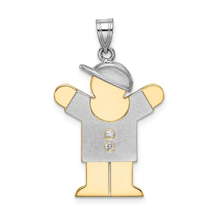 14k Twotone VS Diamond Kid Pendant TreasureFineJewelers Rings