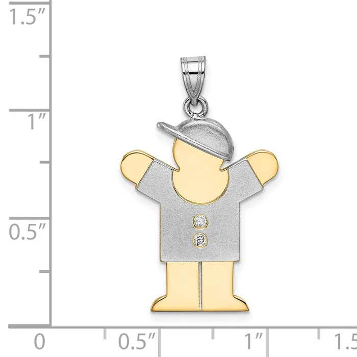 14k Twotone VS Diamond Kid Pendant TreasureFineJewelers Rings