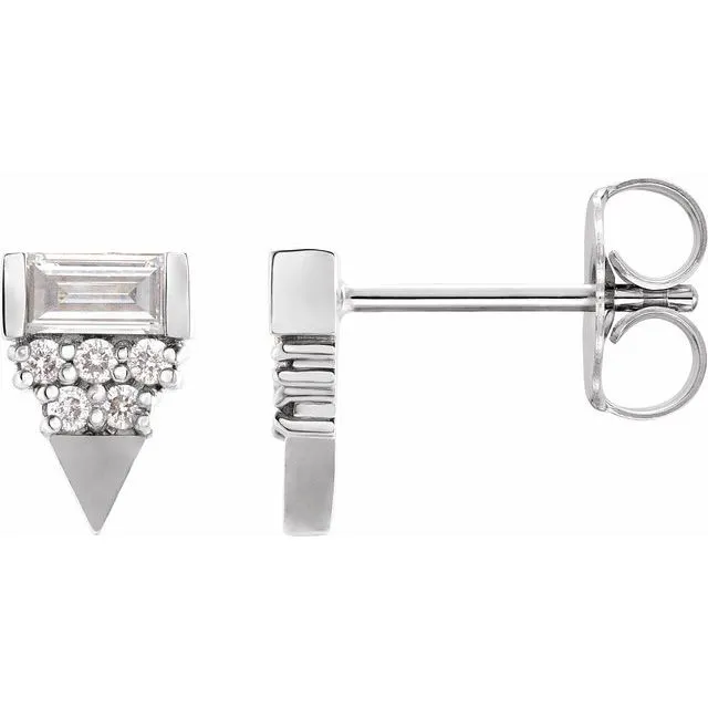 14K White Gold 14 CTW Natural Diamond Geometric Earrings TreasureFineJewelers Earrings 14K White Gold 14 CTW Natural Diamond Geometric Earrings TreasureFineJewelers Earrings