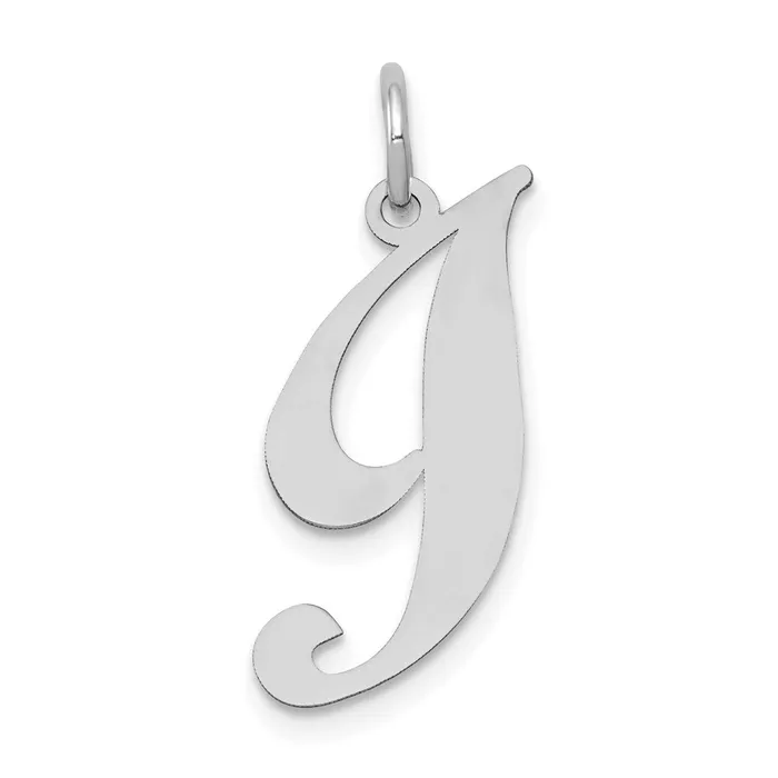 14K White Gold Medium Fancy Script Letter I Initial Charm TreasureFineJewelers Charm Necklaces 14K White Gold Medium Fancy Script Letter I Initial Charm TreasureFineJewelers Charm Necklaces
