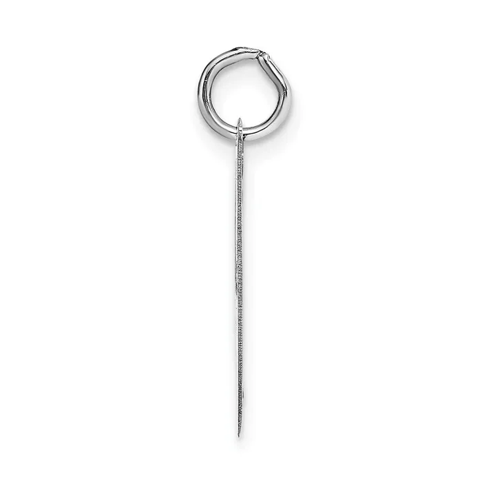 14K White Gold Medium Fancy Script Letter I Initial Charm TreasureFineJewelers Charm Necklaces