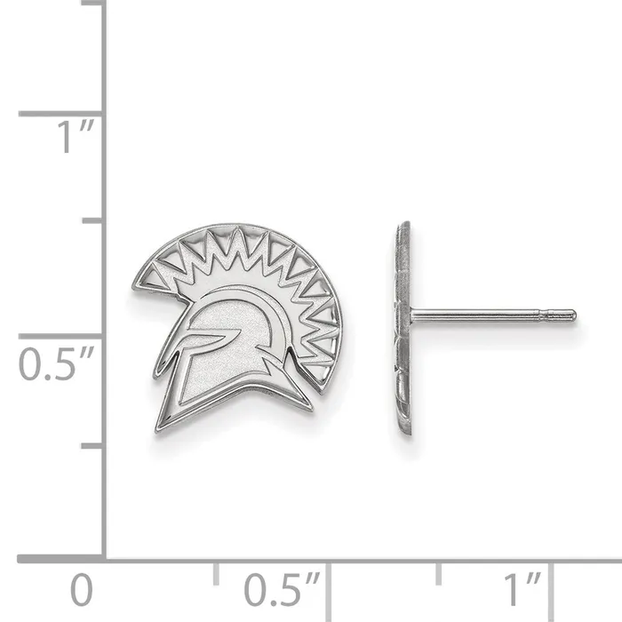 14k White Gold San Jose State University Small Post Earrings TreasureFineJewelers Earrings