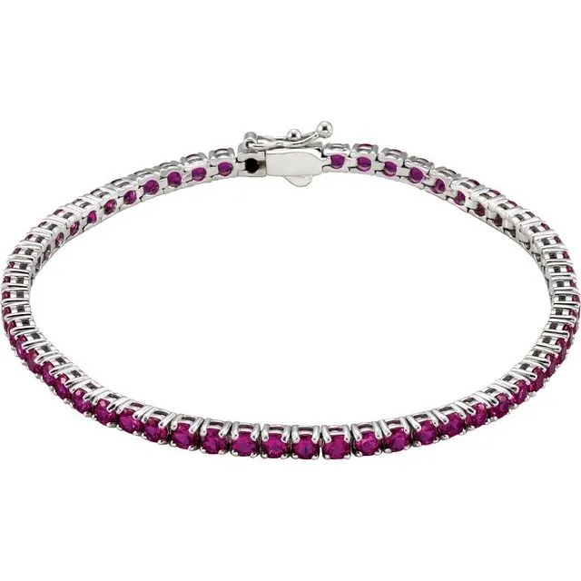 14K White LabGrown Ruby Line 725 Bracelet TreasureFineJewelers Bracelets 14K White LabGrown Ruby Line 725 Bracelet TreasureFineJewelers Bracelets