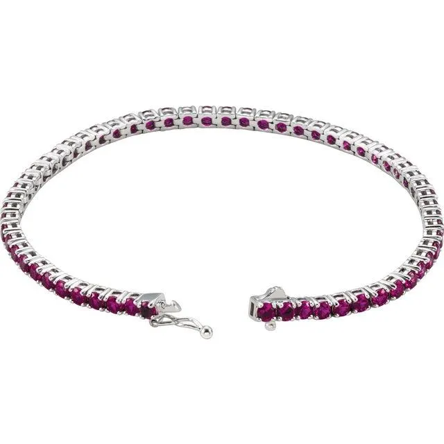 14K White LabGrown Ruby Line 725 Bracelet TreasureFineJewelers Bracelets