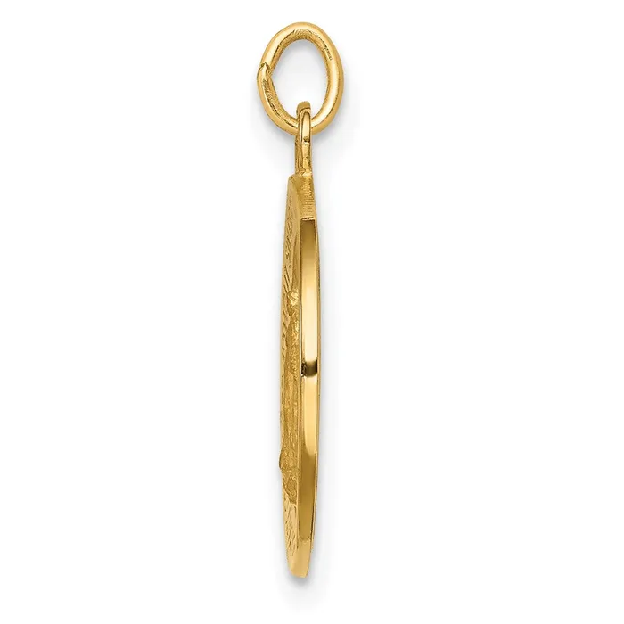14k Yellow Gold Solid PolishedSatin Round Miraculous Medal TreasureFineJewelers PreStyled Sets
