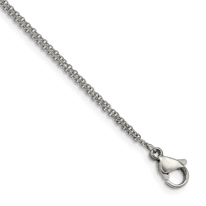 Bracelets Chisel Stainless Steel Polished with CZ Infinity Symbol 625 inch Bracelet with 2 inch Extension TreasureFineJewelers