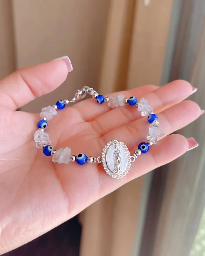 Bracelets MP Jewelry Silver Clear Quartz Protection Bracelet