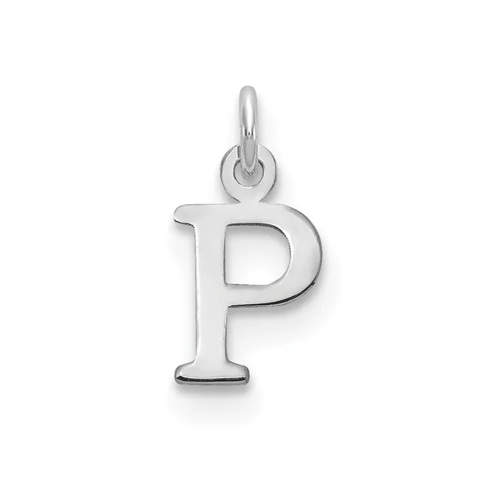 Charm Necklaces 10k White Gold Cutout Letter P Initial Charm TreasureFineJewelers Charm Necklaces 10k White Gold Cutout Letter P Initial Charm TreasureFineJewelers