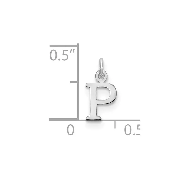 Charm Necklaces 10k White Gold Cutout Letter P Initial Charm TreasureFineJewelers