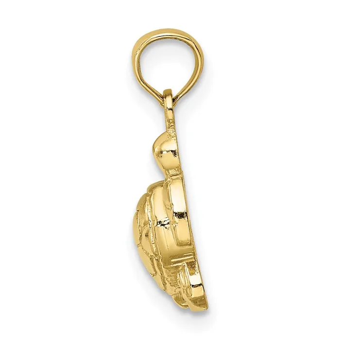 Charm Necklaces TreasureFineJewelers 10K Textured Mini Sea Turtle Charm